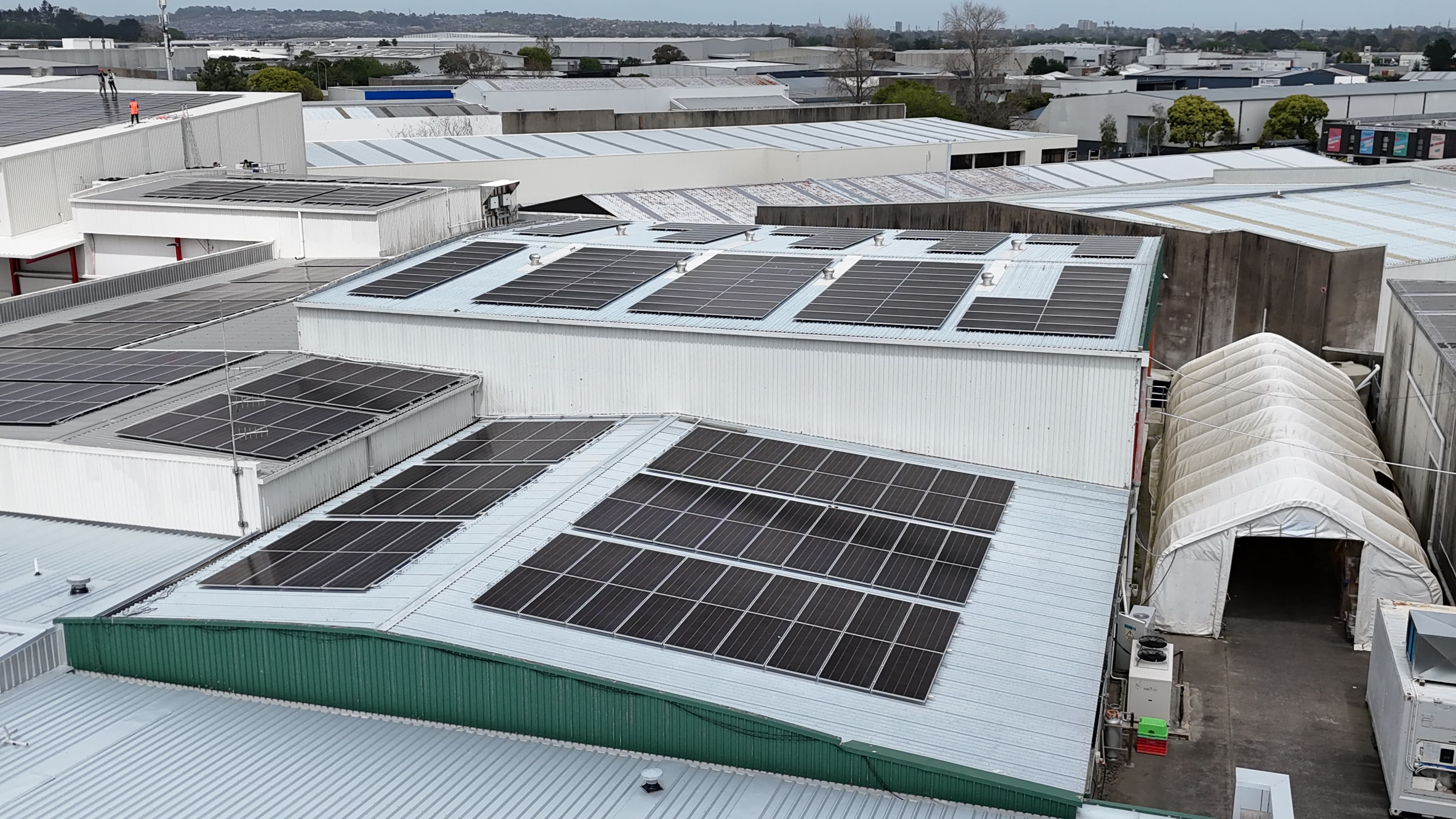 Commercial building with new roofing